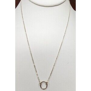 925 Silver Dainty Hammered Circle Pendant Necklace 17"L